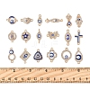 36Pcs 18 Styles Alloy Blue Enamel Connector Charms ENAM-FS0002-97-5