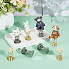 16Pcs 2 Colors Iron Handmade DIY Ultra Light Clay Spring Base IFIN-BC0007-25-4