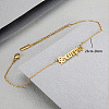 304 Stainless Steel Constellation Word Link Chain Anklets for Women FS-WG5BE8C-12-2