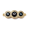 Handmade Lampwork Evil Eye Connector Charms ZIRC-L102-10G-03-2