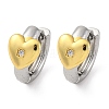Brass Micro Pave Clear Cubic Zirconia Hoop Earrings EJEW-H158-19B-GP-4