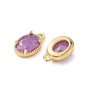 Brass Crushed Ice Cut Cubic Zirconia Pendants KK-D024-24E-G-2