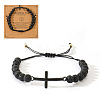 Natural Lava Rock Beads Braided Bead Bracelets for Men FJ3912-1-1