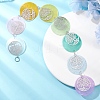 Flat Round Natural Capiz Shell Hanging Suncatchers HJEW-JM04658-1