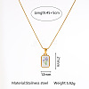 Flower Printed 304 Stainless Steel Geometric Pendant Necklaces for Women WG37CA3-05-1