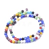Handmade Millefiori Glass Round Beads Strands LK-R004-91-2