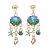 Alloy Enamel Shell Chandelier Earrings X-EJEW-JE05556-1