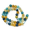 Dyed Natural Agate Faceted Round Beads Strands G-E320E-8mm-17-4