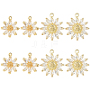 8Pcs 2 Styles Brass Micro Pave Cubic Zirconia Pendants KK-HS0015-18-1