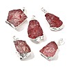 Raw Rough Natural Dyed Quartz Crystal Pendants G-G895-05S-08-1