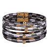 Imitation PU Leather Cord Multi-strand Bracelets for Women Girl WG4D46A-02-1