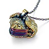 Expanding Alloy Photo Locket Necklace for Women or Men NJEW-A019-01MC-1