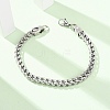 304 Stainless Steel Cuban Link
Chain Bracelets for Women Men BJEW-F527-07P-1