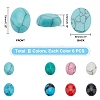 48pcs 8 colors Dyed Synthetic Turquoise Cabochons G-PH0036-03-2