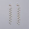 Electroplate Glass Beads Dangle Stud Earrings EJEW-JE03820-2