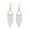 3 Pairs 3 Colors Glass Beaded Dangle Earrings EJEW-MZ00749-5