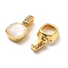 Brass Micro Pave Cubic Zirconia with Natural Shell Charms KK-G533-15G-2