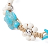 2Pcs 2 Colors Synthetic Turquoise & Magnesite Beads Braided Bracelets BJEW-TA00624-4