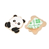 Panda Alloy Enamel Cabochons AL-CBA1A6F-06KCG-E-2