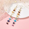 Chakra Theme Natural & Synthetic Mixed Gemstone Chip Beaded Tassel Earrings EJEW-JE05452-01-2