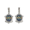 Brass Micro Pave Cubic Zirconia Pendants KK-N257-02P-1