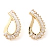 Brass Micro Pave Cubic Zirconia Stud Earring EJEW-H103-09G-1
