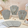 Bust Shaped Velvet Necklaces Jewelry Display Stands ODIS-WH0043-159C-4