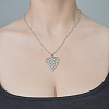 201 Stainless Steel Hollow Heart Pendant Necklace NJEW-OY002-17-2
