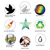 6PCS PVC Stickers Dazzling Color Window Stickers 3D Laser Circle Shapes Electrostatic Glass Window Stickers JX835A-5