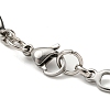 Ion Plating(IP) Two Tone 304 Stainless Steel Oval & Teardrop Link Chain Bracelet BJEW-B078-15GP-3