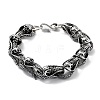 Retro Alloy Skull Snake Link Chain Bracelets for Women Men BJEW-L684-009AS-1