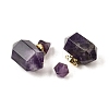 Natural Amethyst Perfume Bottle Pendants G-L623-08G-02-2