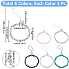 Gorgecraft 6Pcs 6 Colors Glass & Rhinestone Beaded Phone Hand Strap Chains AJEW-GF0008-56-2