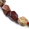 Natural Red Rainbow Jasper Nuggets Beaded Necklaces for Women Men NJEW-K388-01Q-2