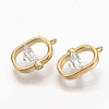 Brass Clear Cubic Zirconia Charms ZIRC-Q021-033G-NF-2