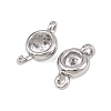 Brass Pave Clear Cubic Zirconia Connector Charms KK-H538-04P-2
