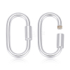 2Pcs 925 Sterling Silver Locking Carabiner STER-PH0004-52A-1