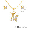 Brass Micro Pave Clear Cubic Zirconia Pendant Necklaces & Stud Earrings Sets FS-WG8C370-13-1