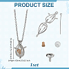 Brass Bead Cage Teardrop with Alloy Wing Pendant Cable Chain Necklaces NJEW-DR00030-2