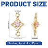 15Pcs 3 Colors Brass Pave Cubic Zirconia Connector Charms KK-CA0003-86-2