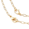 Natural Cultured Freshwater Pearl Rice Beads Brass Heart with Letter Pendant Paperclip Chain Double Layered Necklaces NJEW-JN05378-03-5