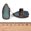 Natural Labradorite Adjustable Cuff Open Rings RJEW-K269-13R-5