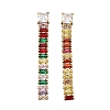 304 Stainless Steel Colorful Cubic Zirconia Tassel Stud Earrings EJEW-Z094-01D-G01-4