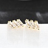 Clear Cubic Zirconia Triple Rectangle Stud Earrings EJEW-L234-083G-5