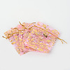 Rose Printed Organza Bags OP-R021-7x9-01-2