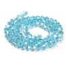 Transparent Electroplate Glass Beads Strands GLAA-F029-2mm-A20-2