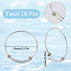 10Pcs Adjustable 201 Stainless Steel Expandable Bangle Making STAS-SC0008-09-2