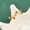 304 Stainless Steel Rhinetsone Open Cuff Rings for Women RJEW-K301-07G-3