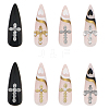 54Pcs 9 Style Zinc Alloy Rhinestone Cabochons MRMJ-HY0001-20-4