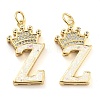 Brass Micro Pave Clear Cubic Zirconia Pendants KK-G498-01Z-02-1